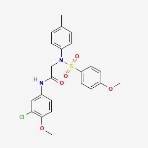 molecular formula C23H23ClN2O5S B3670226 N-(3-CHLORO-4-METHOXYPHENYL)-2-[N-(4-METHYLPHENYL)4-METHOXYBENZENESULFONAMIDO]ACETAMIDE 