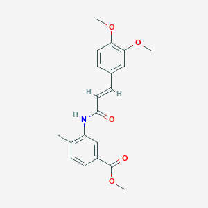 molecular formula C20H21NO5 B3670264 methyl 3-[[(E)-3-(3,4-dimethoxyphenyl)prop-2-enoyl]amino]-4-methylbenzoate 