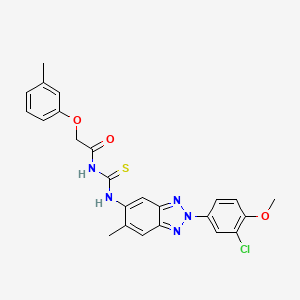 molecular formula C24H22ClN5O3S B3670269 N-{[2-(3-chloro-4-methoxyphenyl)-6-methyl-2H-benzotriazol-5-yl]carbamothioyl}-2-(3-methylphenoxy)acetamide 