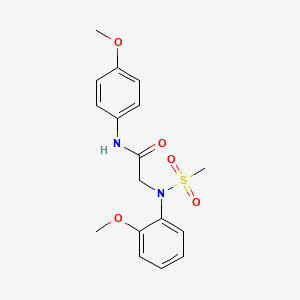 molecular formula C17H20N2O5S B3670274 N-(4-METHOXYPHENYL)-2-[N-(2-METHOXYPHENYL)METHANESULFONAMIDO]ACETAMIDE 