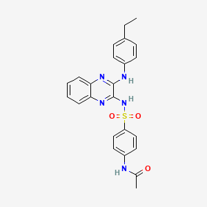 molecular formula C24H23N5O3S B3670363 N-[4-[[3-(4-ethylanilino)quinoxalin-2-yl]sulfamoyl]phenyl]acetamide 
