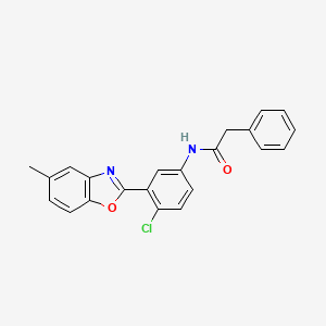 molecular formula C22H17ClN2O2 B3670410 N-[4-chloro-3-(5-methyl-1,3-benzoxazol-2-yl)phenyl]-2-phenylacetamide 