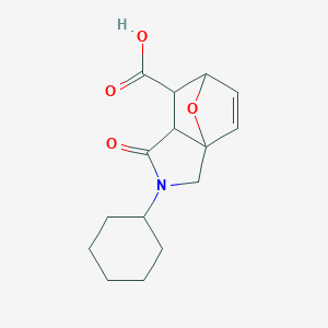 molecular formula C15H19NO4 B036705 2-Cyclohexyl-1-oxo-1,2,3,6,7,7a-hexahydro-3a,6-epoxyisoindole-7-carboxylic acid CAS No. 1212312-56-5