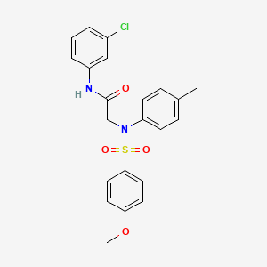 molecular formula C22H21ClN2O4S B3670552 N-(3-CHLOROPHENYL)-2-[N-(4-METHYLPHENYL)4-METHOXYBENZENESULFONAMIDO]ACETAMIDE 