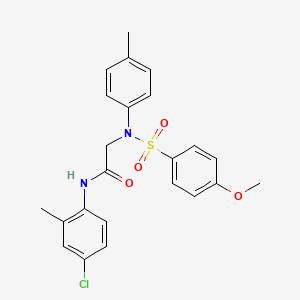 molecular formula C23H23ClN2O4S B3670574 N-(4-CHLORO-2-METHYLPHENYL)-2-[N-(4-METHYLPHENYL)4-METHOXYBENZENESULFONAMIDO]ACETAMIDE 