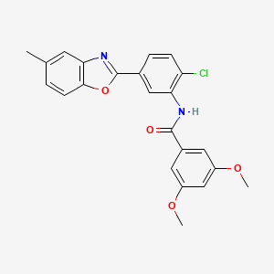 molecular formula C23H19ClN2O4 B3670581 N-[2-chloro-5-(5-methyl-1,3-benzoxazol-2-yl)phenyl]-3,5-dimethoxybenzamide 