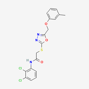 molecular formula C18H15Cl2N3O3S B3670646 N-(2,3-dichlorophenyl)-2-[[5-[(3-methylphenoxy)methyl]-1,3,4-oxadiazol-2-yl]sulfanyl]acetamide 