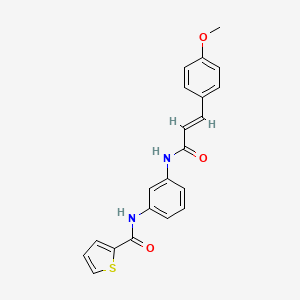 molecular formula C21H18N2O3S B3670661 N-(3-{[(2E)-3-(4-methoxyphenyl)prop-2-enoyl]amino}phenyl)thiophene-2-carboxamide 