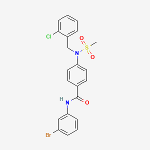 molecular formula C21H18BrClN2O3S B3670696 N-(3-bromophenyl)-4-[(2-chlorobenzyl)(methylsulfonyl)amino]benzamide 