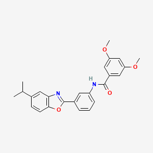 molecular formula C25H24N2O4 B3670699 N-[3-(5-isopropyl-1,3-benzoxazol-2-yl)phenyl]-3,5-dimethoxybenzamide 