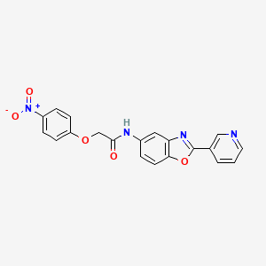molecular formula C20H14N4O5 B3670720 2-(4-nitrophenoxy)-N-[2-(3-pyridinyl)-1,3-benzoxazol-5-yl]acetamide 