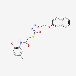molecular formula C23H21N3O4S B3670796 N-(2-methoxy-5-methylphenyl)-2-({5-[(2-naphthyloxy)methyl]-1,3,4-oxadiazol-2-yl}thio)acetamide 