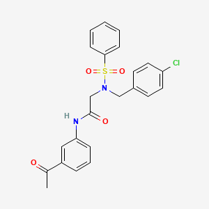 molecular formula C23H21ClN2O4S B3670846 N-(3-acetylphenyl)-N~2~-(4-chlorobenzyl)-N~2~-(phenylsulfonyl)glycinamide 