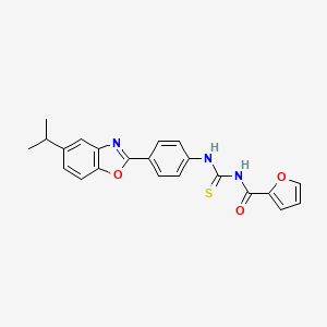 molecular formula C22H19N3O3S B3670849 N-({4-[5-(propan-2-yl)-1,3-benzoxazol-2-yl]phenyl}carbamothioyl)furan-2-carboxamide 