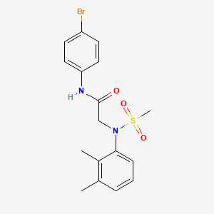molecular formula C17H19BrN2O3S B3670851 N-(4-BROMOPHENYL)-2-[N-(2,3-DIMETHYLPHENYL)METHANESULFONAMIDO]ACETAMIDE 