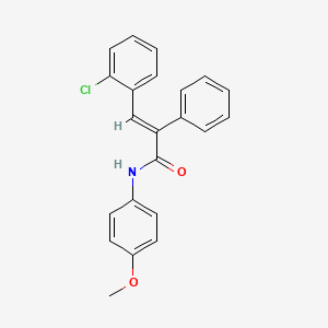 molecular formula C22H18ClNO2 B3670900 3-(2-chlorophenyl)-N-(4-methoxyphenyl)-2-phenylacrylamide 