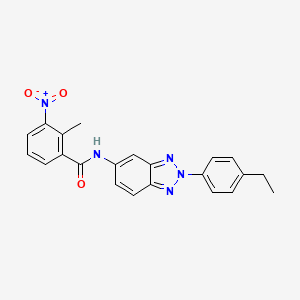 molecular formula C22H19N5O3 B3670903 N-[2-(4-ethylphenyl)-2H-benzotriazol-5-yl]-2-methyl-3-nitrobenzamide 