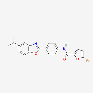 molecular formula C21H17BrN2O3 B3670916 5-bromo-N-{4-[5-(propan-2-yl)-1,3-benzoxazol-2-yl]phenyl}furan-2-carboxamide 