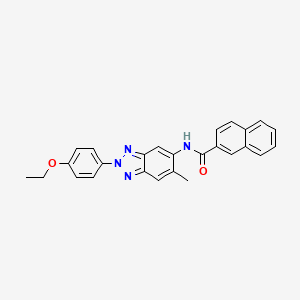 molecular formula C26H22N4O2 B3670918 N-[2-(4-ethoxyphenyl)-6-methyl-2H-benzotriazol-5-yl]naphthalene-2-carboxamide 