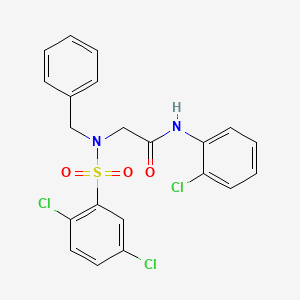 molecular formula C21H17Cl3N2O3S B3670939 N~2~-benzyl-N-(2-chlorophenyl)-N~2~-[(2,5-dichlorophenyl)sulfonyl]glycinamide 