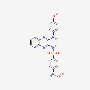 molecular formula C24H23N5O4S B3671002 N-[4-[[3-(4-ethoxyanilino)quinoxalin-2-yl]sulfamoyl]phenyl]acetamide 