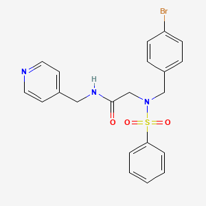 molecular formula C21H20BrN3O3S B3671024 N~2~-(4-bromobenzyl)-N~2~-(phenylsulfonyl)-N-(pyridin-4-ylmethyl)glycinamide 