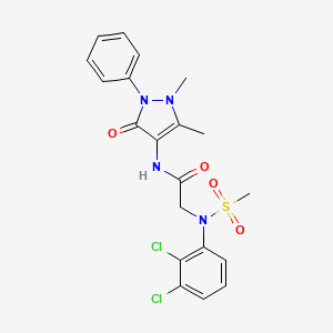 molecular formula C20H20Cl2N4O4S B3671109 N~2~-(2,3-dichlorophenyl)-N-(1,5-dimethyl-3-oxo-2-phenyl-2,3-dihydro-1H-pyrazol-4-yl)-N~2~-(methylsulfonyl)glycinamide 