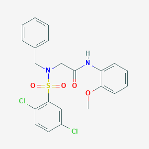 molecular formula C22H20Cl2N2O4S B3671127 N~2~-benzyl-N~2~-[(2,5-dichlorophenyl)sulfonyl]-N-(2-methoxyphenyl)glycinamide 