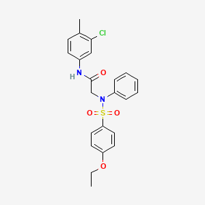 molecular formula C23H23ClN2O4S B3671136 N-(3-CHLORO-4-METHYLPHENYL)-2-(N-PHENYL4-ETHOXYBENZENESULFONAMIDO)ACETAMIDE 