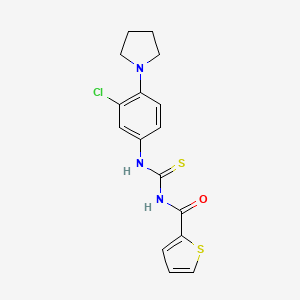 molecular formula C16H16ClN3OS2 B3671187 N-{[3-chloro-4-(pyrrolidin-1-yl)phenyl]carbamothioyl}thiophene-2-carboxamide 
