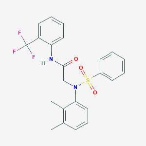 molecular formula C23H21F3N2O3S B3671298 2-[(2,3-Dimethylphenyl)(phenylsulfonyl)amino]-N-[2-(trifluoromethyl)phenyl]acetamide CAS No. 432020-21-8
