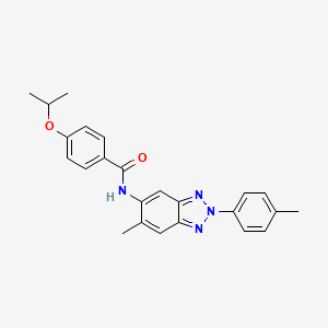 molecular formula C24H24N4O2 B3671311 N-[6-METHYL-2-(4-METHYLPHENYL)-2H-1,2,3-BENZOTRIAZOL-5-YL]-4-(PROPAN-2-YLOXY)BENZAMIDE 
