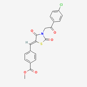 molecular formula C20H14ClNO5S B3671343 methyl 4-({3-[2-(4-chlorophenyl)-2-oxoethyl]-2,4-dioxo-1,3-thiazolidin-5-ylidene}methyl)benzoate 