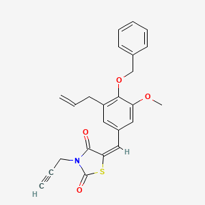 molecular formula C24H21NO4S B3671360 (5E)-5-[4-(benzyloxy)-3-methoxy-5-(prop-2-en-1-yl)benzylidene]-3-(prop-2-yn-1-yl)-1,3-thiazolidine-2,4-dione 