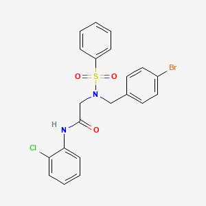 molecular formula C21H18BrClN2O3S B3671459 N~2~-(4-bromobenzyl)-N-(2-chlorophenyl)-N~2~-(phenylsulfonyl)glycinamide 