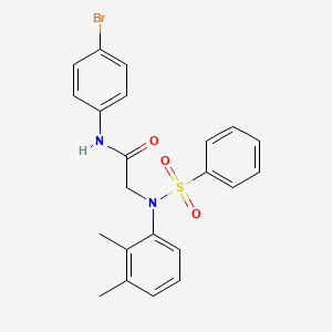 molecular formula C22H21BrN2O3S B3671519 N-(4-BROMOPHENYL)-2-[N-(2,3-DIMETHYLPHENYL)BENZENESULFONAMIDO]ACETAMIDE 