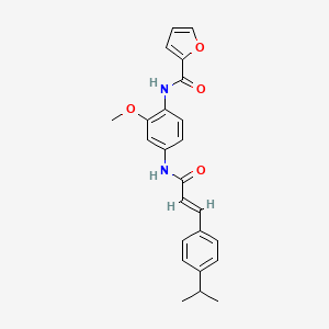 molecular formula C24H24N2O4 B3671537 N-[2-methoxy-4-[[(E)-3-(4-propan-2-ylphenyl)prop-2-enoyl]amino]phenyl]furan-2-carboxamide 