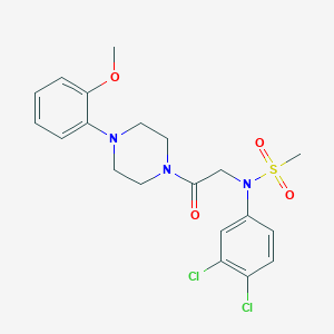 molecular formula C20H23Cl2N3O4S B3671651 N-(3,4-dichlorophenyl)-N-{2-[4-(2-methoxyphenyl)-1-piperazinyl]-2-oxoethyl}methanesulfonamide 