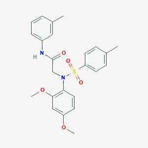 molecular formula C24H26N2O5S B3671706 2-(2,4-dimethoxy-N-(4-methylphenyl)sulfonylanilino)-N-(3-methylphenyl)acetamide 