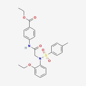 molecular formula C26H28N2O6S B3671715 ethyl 4-({N-(2-ethoxyphenyl)-N-[(4-methylphenyl)sulfonyl]glycyl}amino)benzoate 