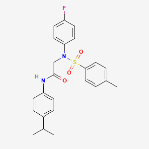 molecular formula C24H25FN2O3S B3671773 N~2~-(4-fluorophenyl)-N~1~-(4-isopropylphenyl)-N~2~-[(4-methylphenyl)sulfonyl]glycinamide 
