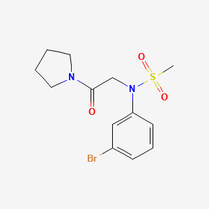 molecular formula C13H17BrN2O3S B3671847 N-(3-bromophenyl)-N-(2-oxo-2-pyrrolidin-1-ylethyl)methanesulfonamide 