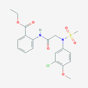 molecular formula C19H21ClN2O6S B3671911 ethyl 2-{[N-(3-chloro-4-methoxyphenyl)-N-(methylsulfonyl)glycyl]amino}benzoate 