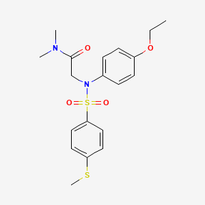 molecular formula C19H24N2O4S2 B3671924 N~2~-(4-ethoxyphenyl)-N~1~,N~1~-dimethyl-N~2~-{[4-(methylthio)phenyl]sulfonyl}glycinamide 