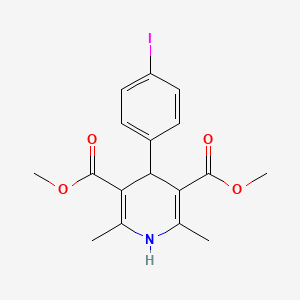 molecular formula C17H18INO4 B3671960 Dimethyl 4-(4-iodophenyl)-2,6-dimethyl-1,4-dihydropyridine-3,5-dicarboxylate 