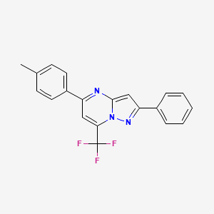 molecular formula C20H14F3N3 B3672068 5-(4-methylphenyl)-2-phenyl-7-(trifluoromethyl)pyrazolo[1,5-a]pyrimidine 