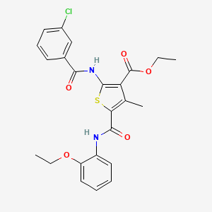 molecular formula C24H23ClN2O5S B3672147 ETHYL 2-(3-CHLOROBENZAMIDO)-5-[(2-ETHOXYPHENYL)CARBAMOYL]-4-METHYLTHIOPHENE-3-CARBOXYLATE 
