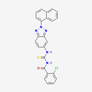 molecular formula C24H16ClN5OS B3672161 1-(2-Chlorobenzoyl)-3-[2-(naphthalen-1-YL)-2H-1,2,3-benzotriazol-5-YL]thiourea 