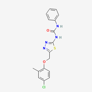 molecular formula C17H15ClN4O2S B3672290 1-{5-[(4-Chloro-2-methylphenoxy)methyl]-1,3,4-thiadiazol-2-yl}-3-phenylurea 