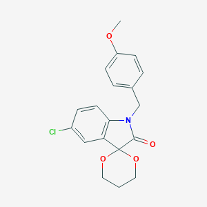 molecular formula C19H18ClNO4 B367232 5'-Chloro-1'-[(4-methoxyphenyl)methyl]spiro[1,3-dioxane-2,3'-indole]-2'-one CAS No. 876890-81-2